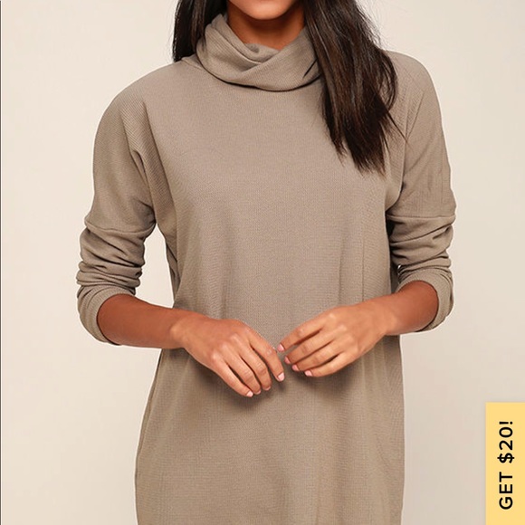 Taupe Long Sleeve Dress - Picture 6 of 6